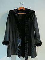 Reversible sheared mink coat with mink trim