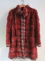 Red/black cross mink and chinchilla coat 