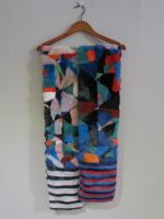 Long Multi coloured mink scarf with pockets