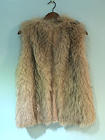 Pre-owned feathered fox pink gilet