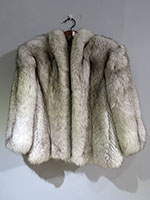 Fox jacket feathered detail