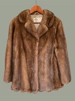 Vintage mid brown mink jacket with scalloped hem
