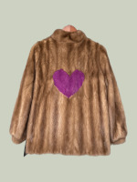 Honey Mink jacket with purple heart