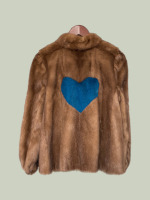  Mid brown Mink jacket with teal heart